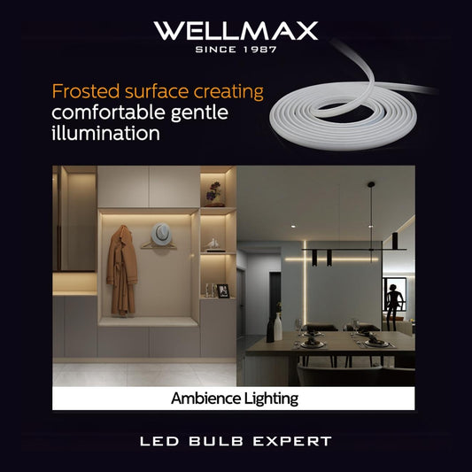 Wellmax LED Strip Light, 9 W/m, Waterproof, Warm White
