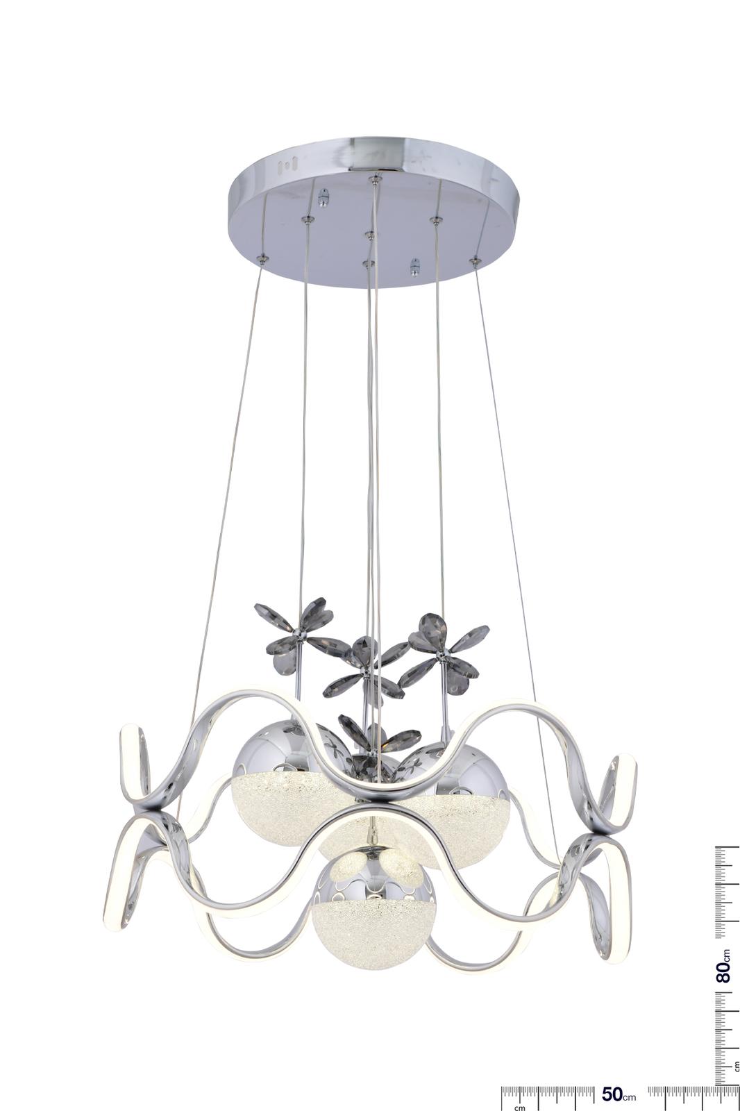 HR050 Modern Crystal Stone Chandelier (Chrom) with Remote Control