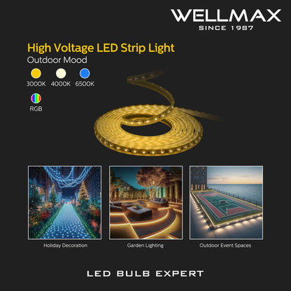 Wellmax LED Strip Light, 11 W/m – Waterproof, Warm White