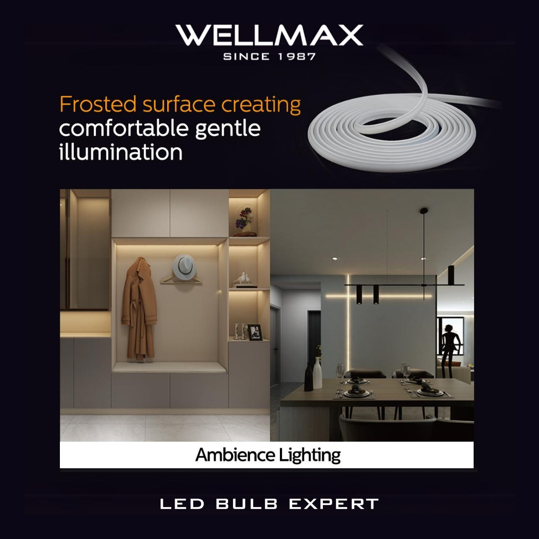 Wellmax LED Strip Light, 9 W/m, Waterproof, Warm White
