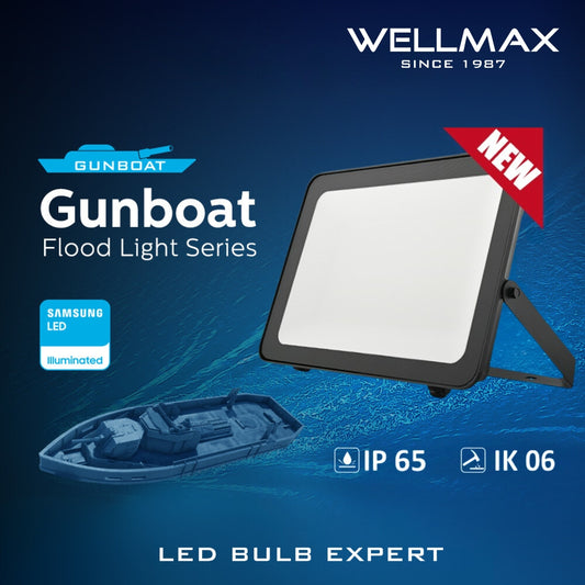 Wellmax Gunboat LED Flood Light, 100W, Warm White