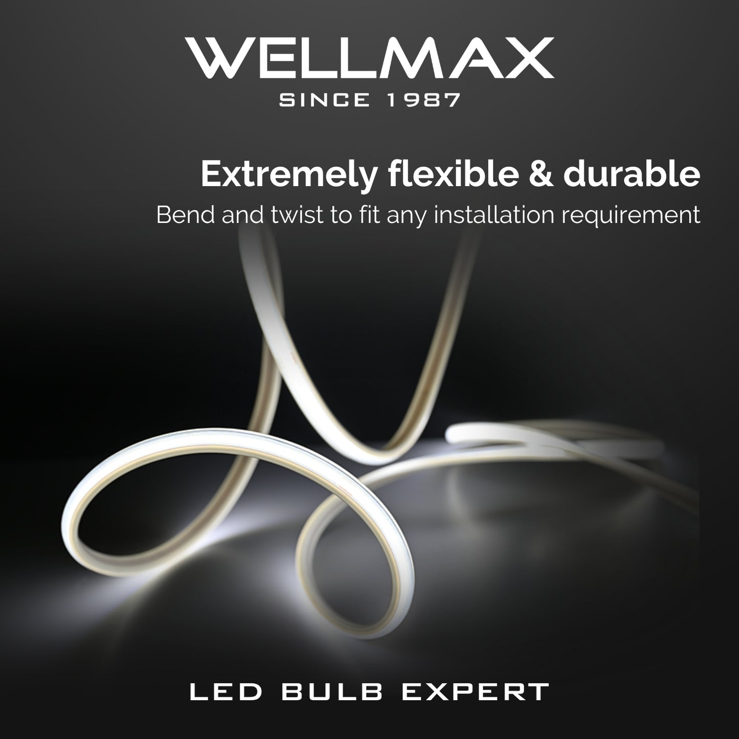 Wellmax COB LED Strip Light, 10 W/m, Waterproof, Warm White