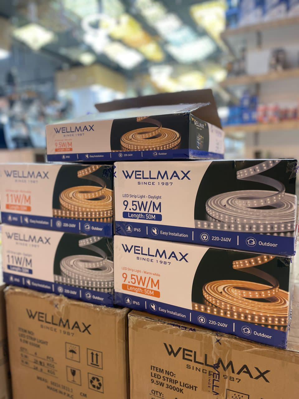 Wellmax LED Strip Light, 9.5 W/m, Waterproof, Warm White