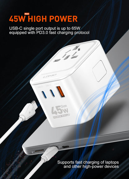 LDNIO Travel Adapter with PD 45W Z8