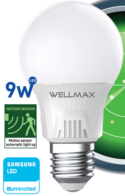 Wellmax LED A Bulb, Ballet Series, 9W With Motion Sensor