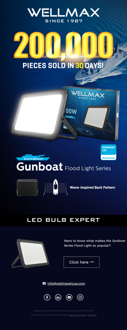 ويلمكس كشاف خارجي فلود 50 وات, أبيض دافئ