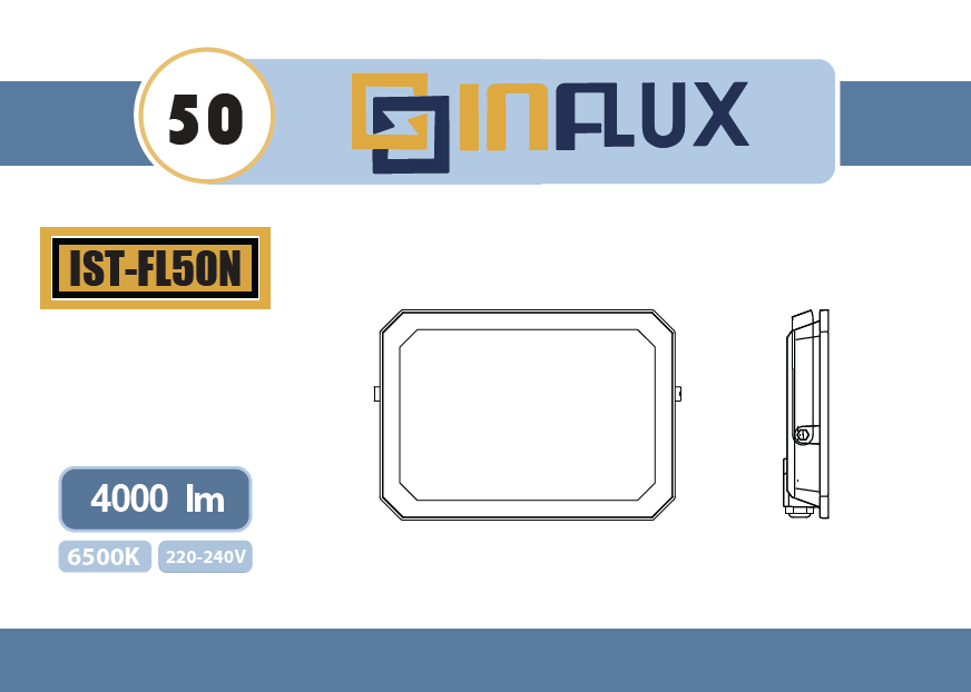 Influx Flood Light 50 W, Cool White