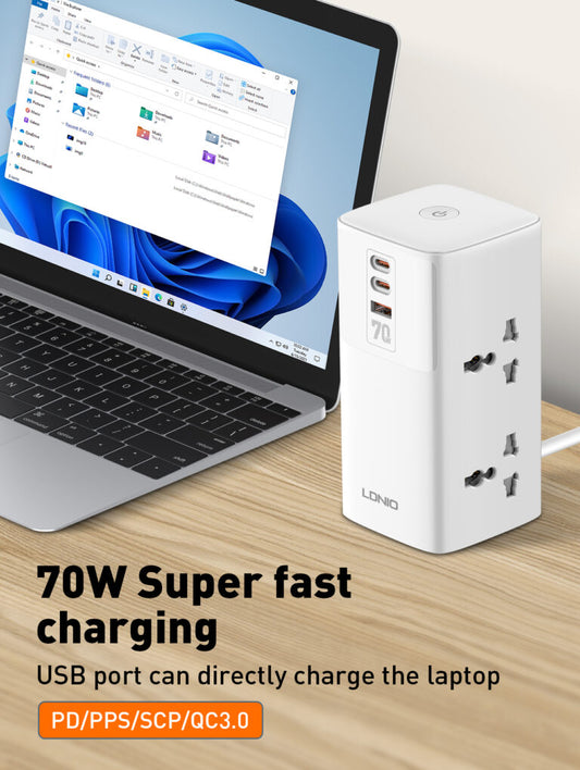 LDNIO Tower Power Socket with PD 70W SC4383
