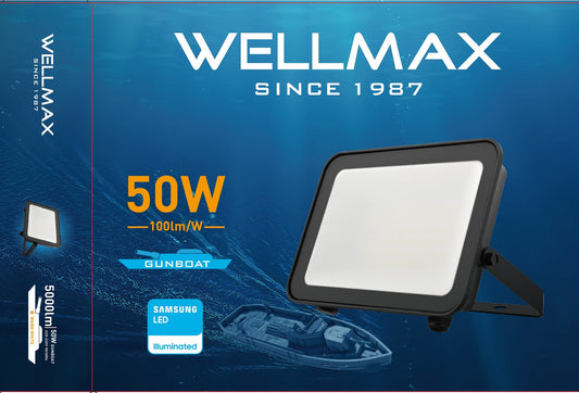 Wellmax Gunboat LED Flood Light, 50W, Warm White